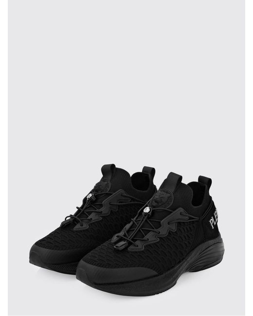Philipp Plein Black Crochet Knit Sneakers for men