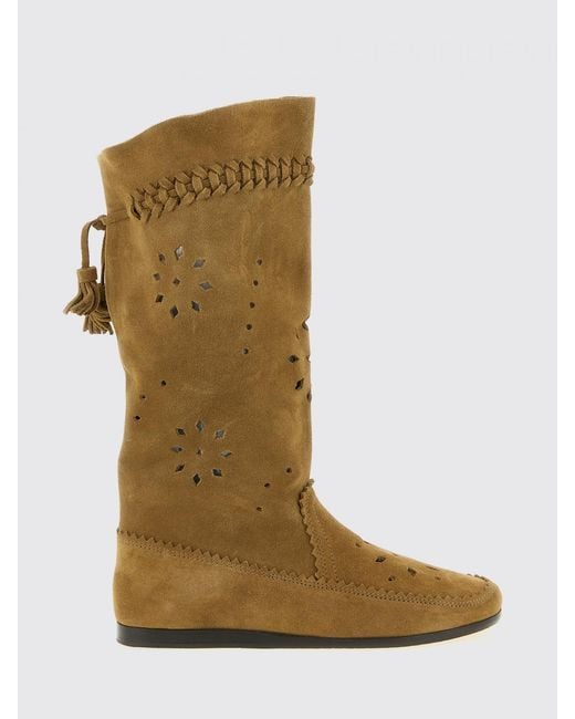 Isabel Marant Brown Welky Perforated Suede Boots