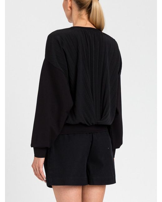 Twinset Black Pleated Viscose Blend Sweatshirt