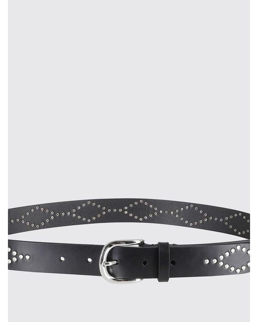 Isabel Marant Black Liliana Leather Belt With Diamond Studs