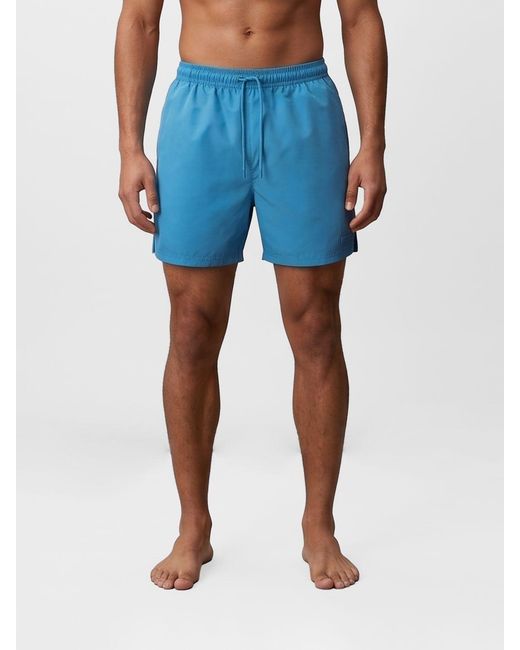 Calvin Klein Blue Polyester Boxer Swim Shorts With Applied Logo for men
