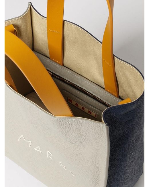 Marni Gray Museo Mini Grained Leather Bag
