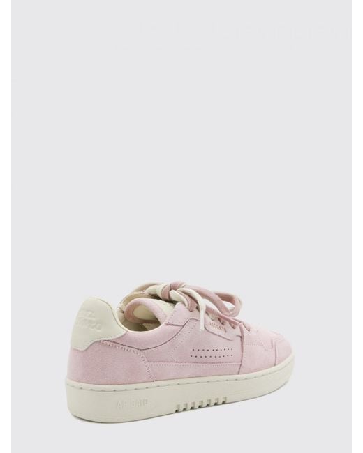 Axel Arigato Pink Dice Lo Low Top Suede Leather Sneakers With Perforated Toe