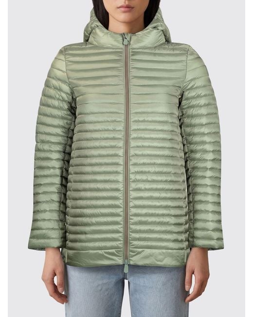 Save The Duck Green Nylon Down Jacket With Hood