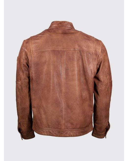 Peuterey Blue Leather Jacket for men