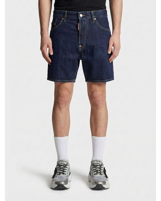 DSquared² Blue Cotton Denim Shorts for men