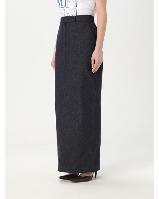Max Mara Blue Elegant Straight Fit Long Skirt For Formal & Casual Occasions