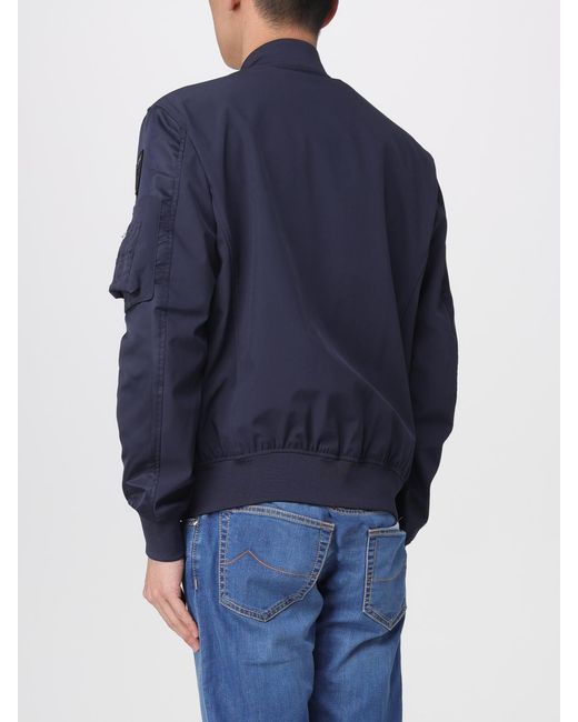 Blauer Blue Nylon Bomber Jacket With Logo for men