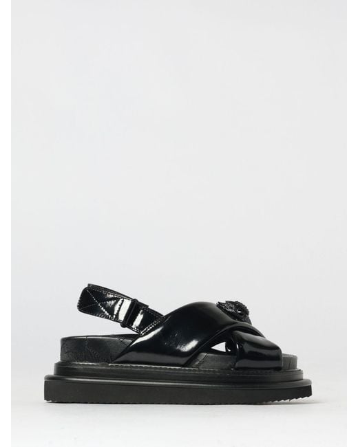 Kurt Geiger Black Orson Polished Leather Sandal