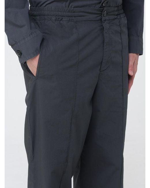 Barena Blue Wide Leg Stretch Cotton Trousers for men