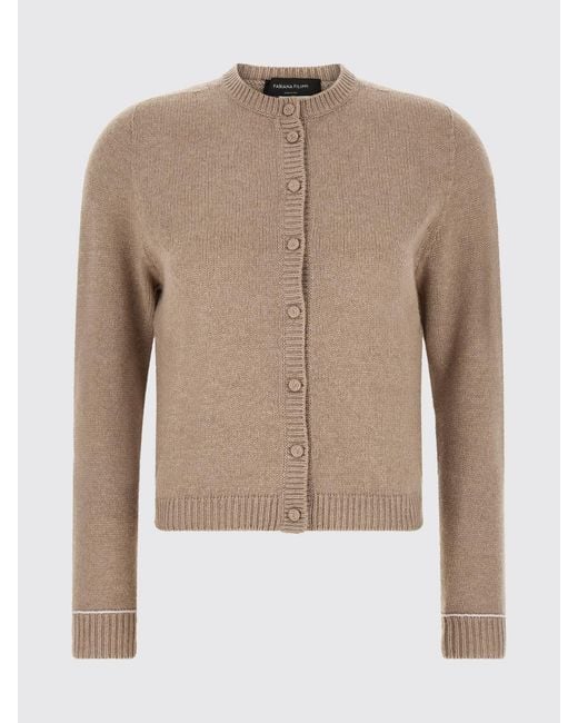 Fabiana Filippi Brown Crewneck Cardigan