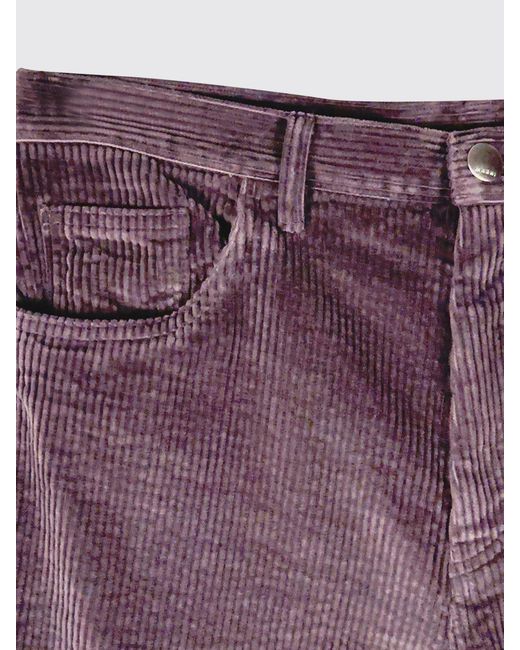 Marni Purple Mid-Rise Flared Cashmere Corduroy Velvet Trousers for men