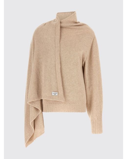 The Attico Brown Virgin Wool Turtleneck Jumper With Dropped Shoulders