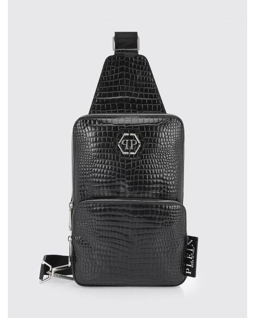 Philipp Plein Black Cross Body Bag Cocco for men