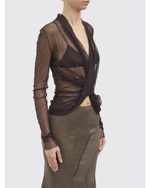 Yehuafan Brown Polyamide Top
