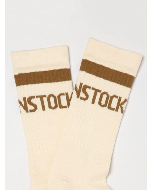 Birkenstock White Stretch Cotton Socks With Jacquard Logo