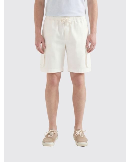 Brunello Cucinelli White Cotton Cargo Shorts for men