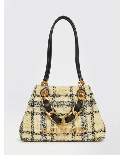 Balmain Metallic 1945 Soft Cabas Small Shopping Shoulder Bag