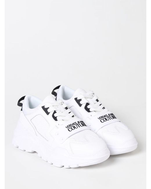 Versace White Leather & Mesh Sneaker for men