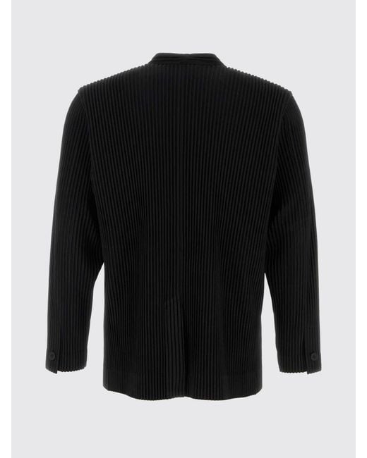 Homme Plissé Issey Miyake Black Pleated Cardigan for men
