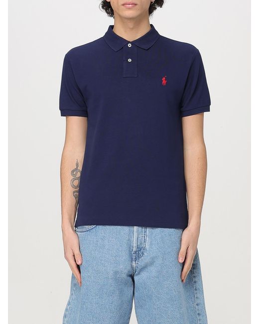 Polo Ralph Lauren Blue Custom Slim Fit Polo Shirt for men