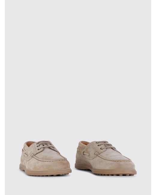Tod's Brown Suede Boat Loafers for men