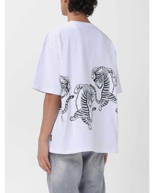 Just Cavalli White The Crazy Tigers Printed Cotton T-Shirt for men