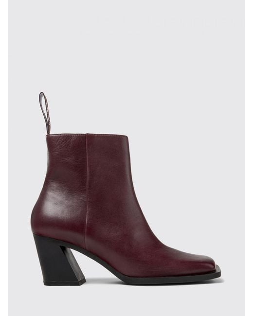 Camper Purple Karole Leather Ankle Boots