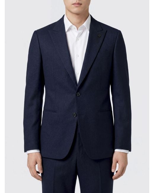 Lardini Blue Single-Breasted Virgin Wool Blazer for men