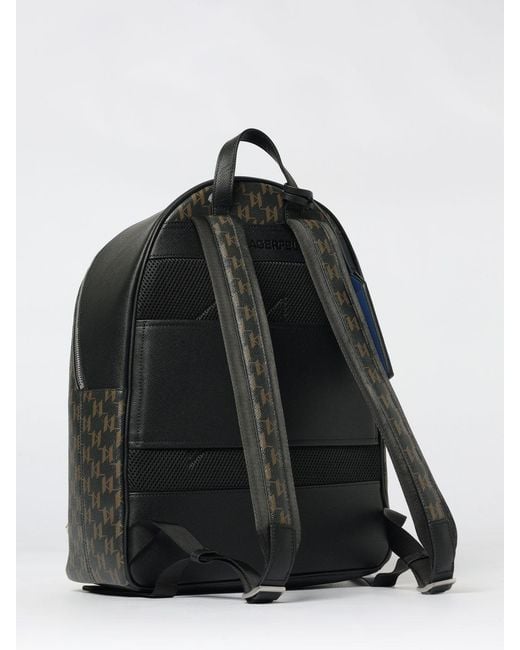 Karl Lagerfeld Gray K/Monogram Synthetic Leather Backpack