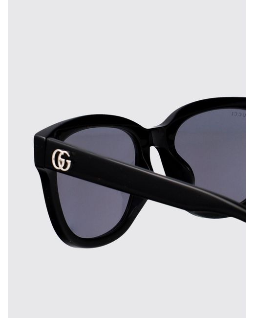 Gucci White Cat-Eye Acetate Sunglasses With Gg Monogram And Dark Lenses