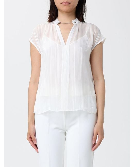 Liu Jo White Viscose Blouse With Jewel Detail