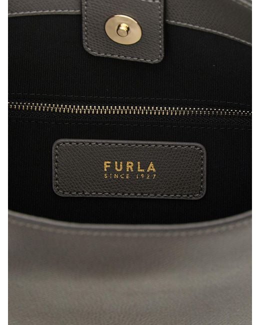 Furla Gray Roxie S Leather Bucket Bag