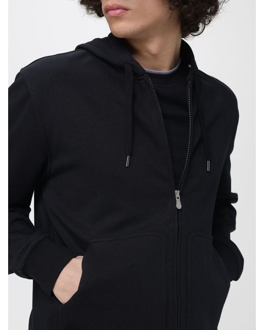 Brunello Cucinelli Blue Cotton Blend Hoodie for men