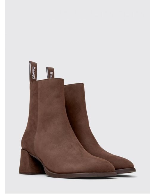 Camper Brown Kora Nubuck Ankle Boots