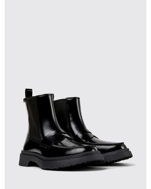 Camper Black Flat Ankle Boots