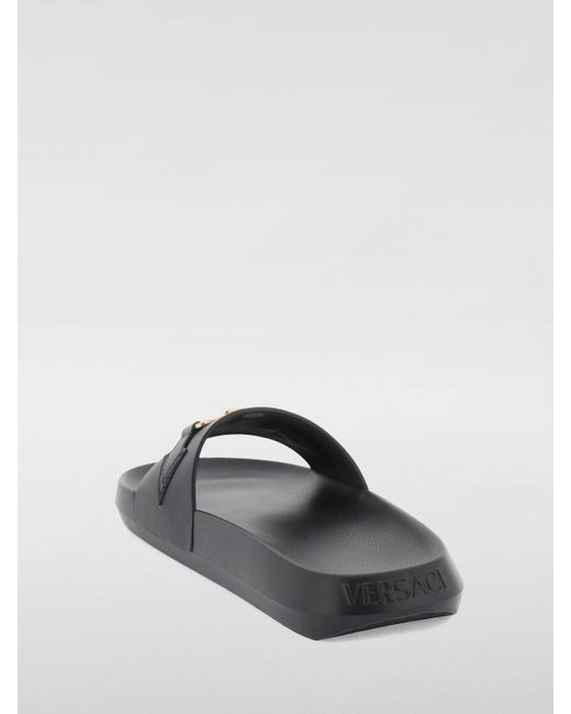 Versace Black Flat Sandals