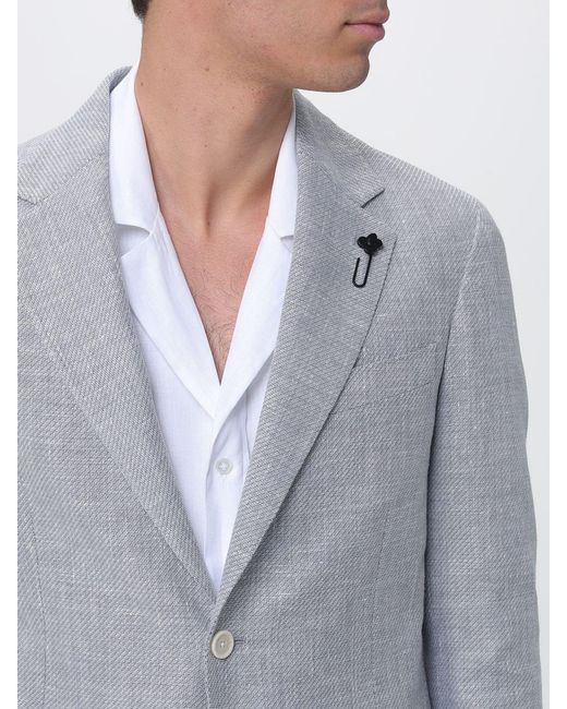 Lardini Gray Wool And Linen Blazer for men