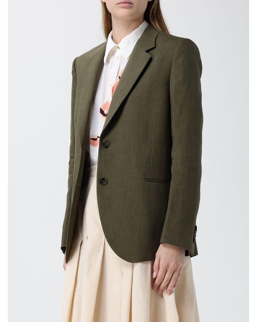 Blazer De Lino De Botonadura Sencilla Paul Smith de color Green