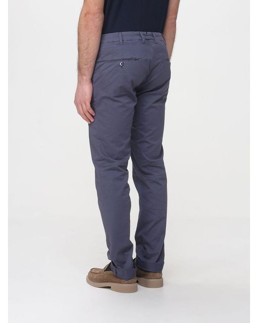 Mason's Blue Cotton Stretch Chino Trousers for men