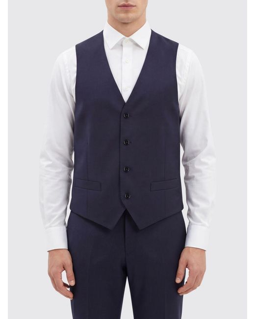 Luigi Bianchi Blue Single-Breasted Vest for men