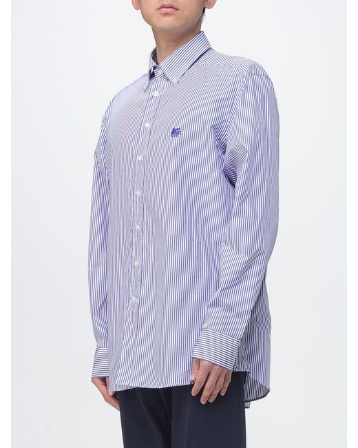Etro Purple Striped Cotton Shirt Fendi for men