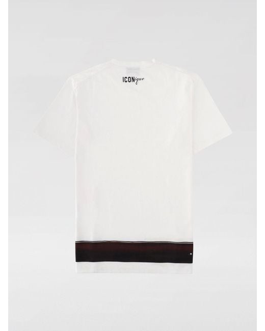 DSquared² White Cotton T-Shirt With Printed Logo for men