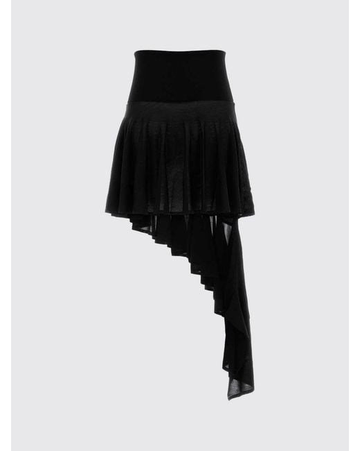 Alaïa Black Asymmetric Viscose Knit Skirt