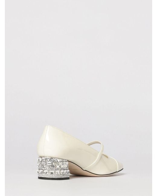 Jimmy Choo Natural Elisa Patent Mary Jane With Jewel Heel