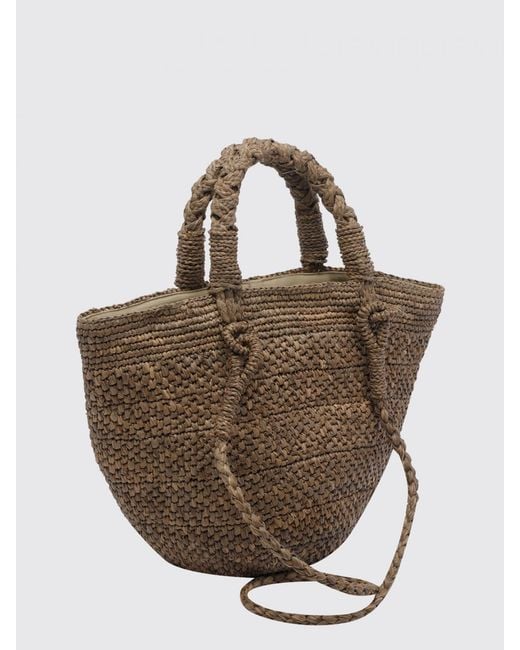 IBELIV Brown Raffia Arona Bucket Bag