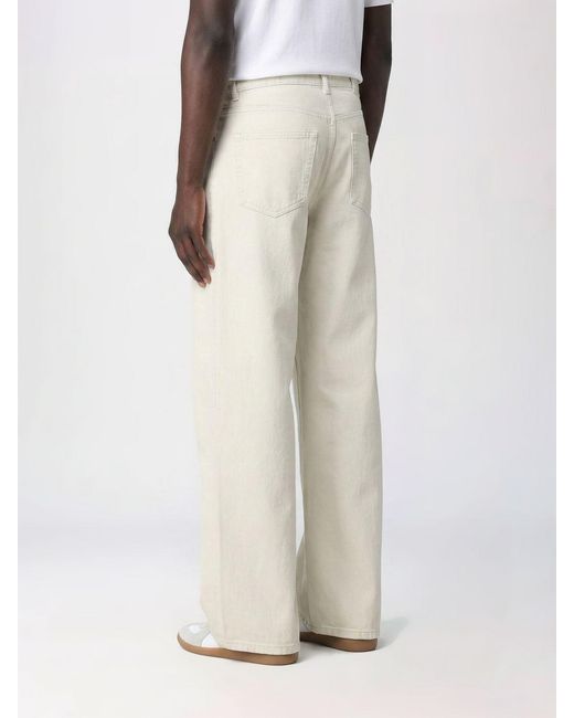 A.P.C. White Organic Cotton Denim Wide Leg Jeans for men