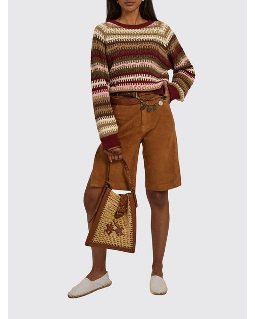 La Martina Brown Striped Cotton Sweater