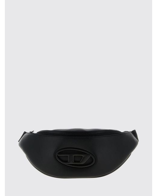 DIESEL White Oval D Faux Leather Belt Bag for men