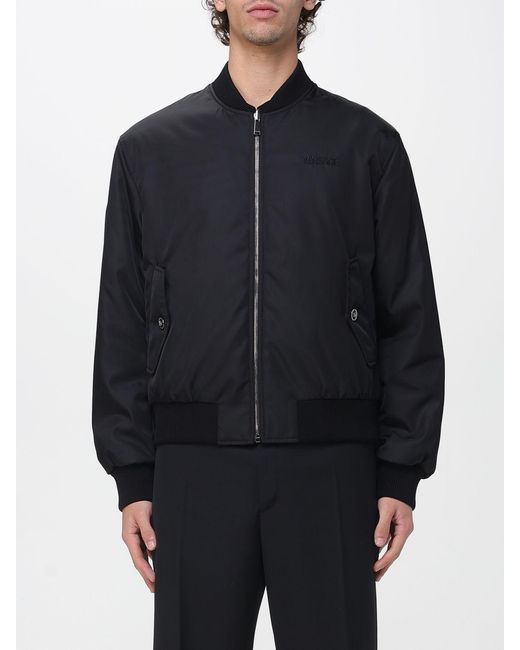 Versace Blue Nylon Bomber Jacket for men